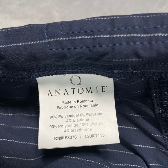 Anatomie Skyler Pants Womens XS Blue Pinstripe Travel Lightweight Stretch Euro - Picture 4 of 10